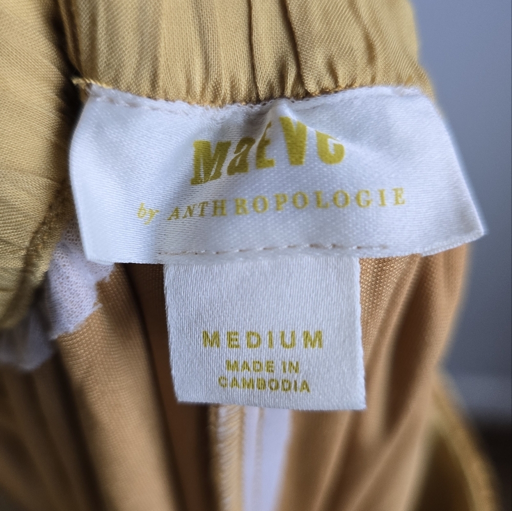 Anthropologie, New, Maeve Anastacia Gold Wide Leg Velvet Pants, Size Medium - Picture 9 of 12